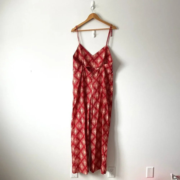 Zara Terracotta Printed Jami Wide Leg Boho Jumpsuit NWT Size XL Blogger Fav - Picture 9 of 12